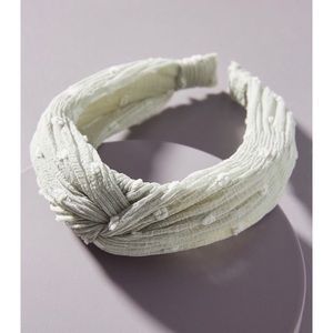 ANTHROPOLOGIE Textured Twist Headband - Sage Green